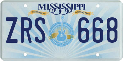 MS license plate ZRS668