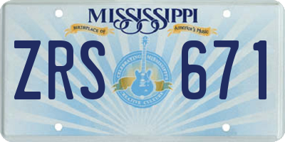 MS license plate ZRS671