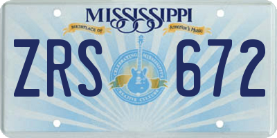 MS license plate ZRS672