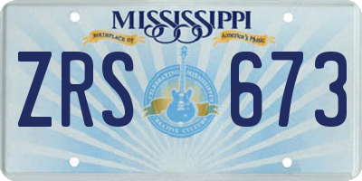 MS license plate ZRS673