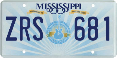 MS license plate ZRS681