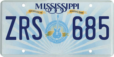 MS license plate ZRS685