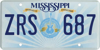 MS license plate ZRS687