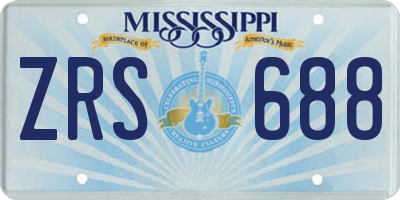 MS license plate ZRS688