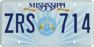 MS license plate ZRS714