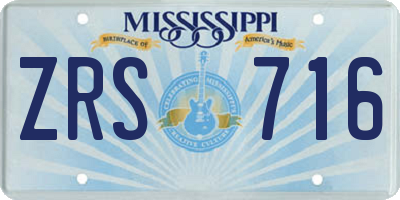 MS license plate ZRS716