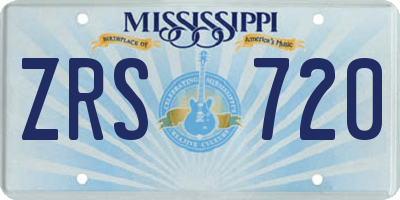 MS license plate ZRS720