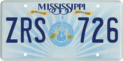MS license plate ZRS726
