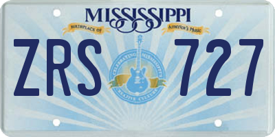 MS license plate ZRS727