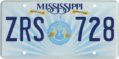 MS license plate ZRS728