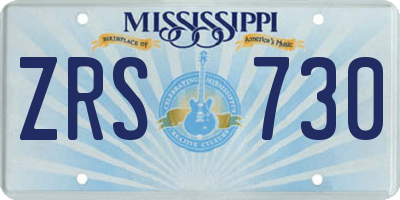 MS license plate ZRS730