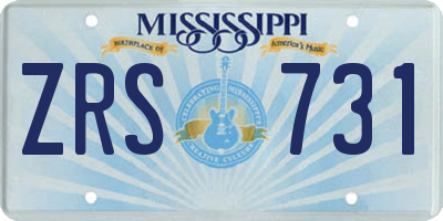 MS license plate ZRS731