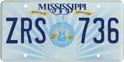 MS license plate ZRS736