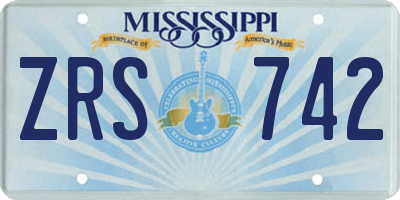 MS license plate ZRS742