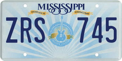 MS license plate ZRS745
