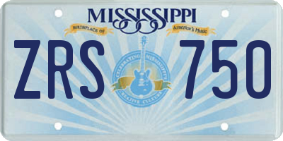 MS license plate ZRS750