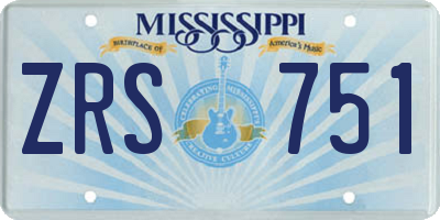 MS license plate ZRS751