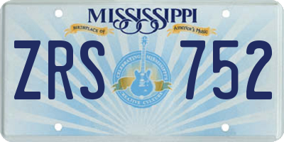 MS license plate ZRS752