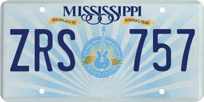 MS license plate ZRS757
