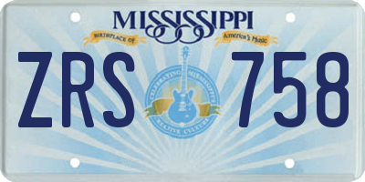 MS license plate ZRS758
