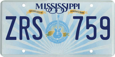 MS license plate ZRS759
