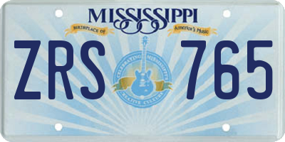 MS license plate ZRS765
