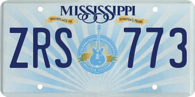 MS license plate ZRS773