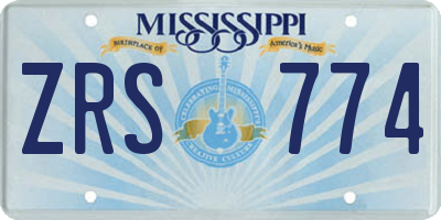 MS license plate ZRS774