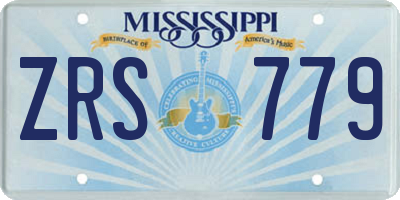 MS license plate ZRS779