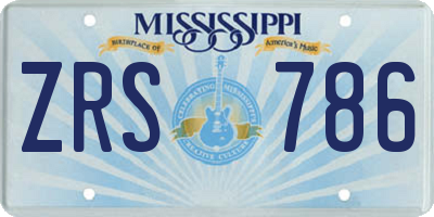 MS license plate ZRS786
