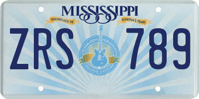 MS license plate ZRS789