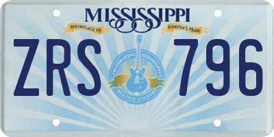 MS license plate ZRS796