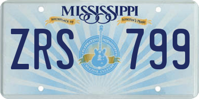 MS license plate ZRS799