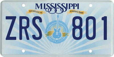 MS license plate ZRS801