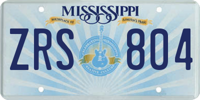MS license plate ZRS804