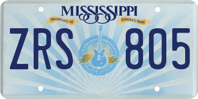 MS license plate ZRS805