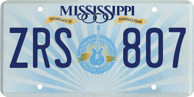 MS license plate ZRS807
