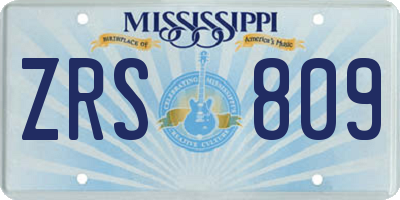 MS license plate ZRS809