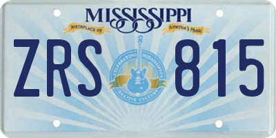 MS license plate ZRS815