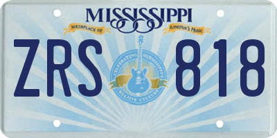 MS license plate ZRS818