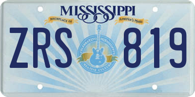 MS license plate ZRS819
