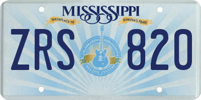 MS license plate ZRS820