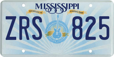 MS license plate ZRS825
