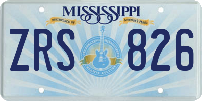 MS license plate ZRS826