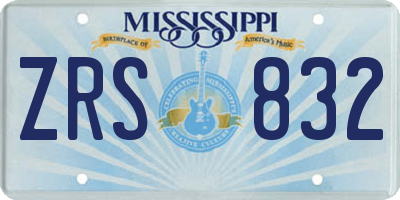 MS license plate ZRS832