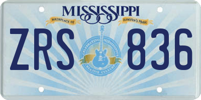 MS license plate ZRS836