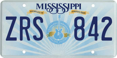 MS license plate ZRS842