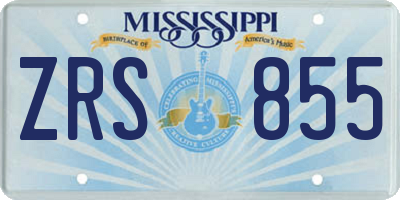 MS license plate ZRS855