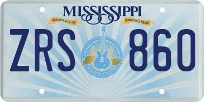 MS license plate ZRS860