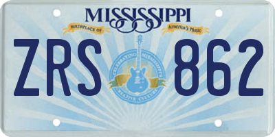 MS license plate ZRS862